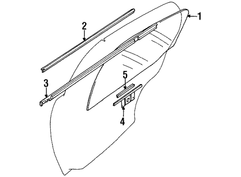 1999 Chevy Metro Belt Weatherstrip, Rear Passenger Side Diagram for 30013942