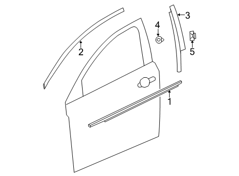 2017 Buick Verano Exterior Trim - Front Door Diagram