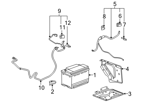 2012 Cadillac Escalade Hybrid Components, Battery, Cooling System Diagram
