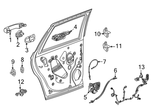 2021 Chevy Tahoe Harness, Rear Passenger Side Diagram for 84806445