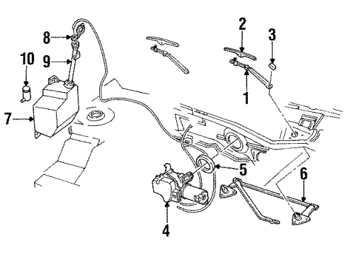1995 Chevy Beretta Washer Reservoir Diagram for 12362536