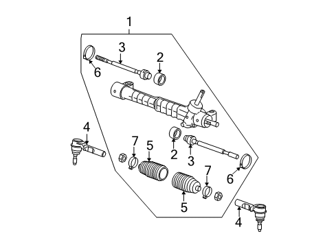 2008 Chevy Malibu Steering Gear, Green Line Diagram for 15858369