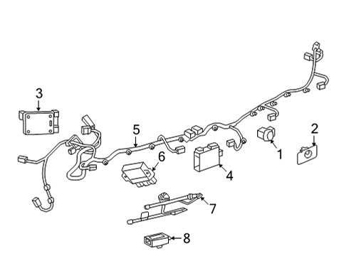 2022 Cadillac XT5 Electrical Components - Rear Bumper Diagram