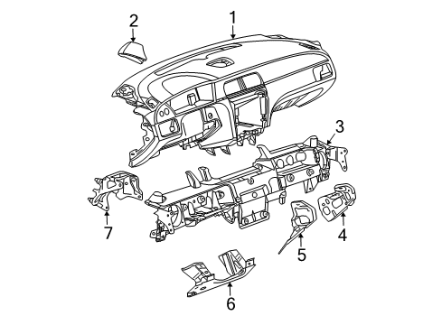 2005 Buick LaCrosse Cluster & Switches, Instrument Panel Diagram