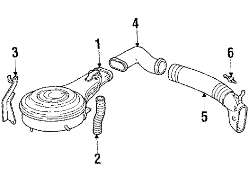 1985 Chevy S10 Air Filter Diagram for 25041542