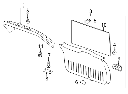 2017 Chevy Equinox Interior Trim - Lift Gate Diagram