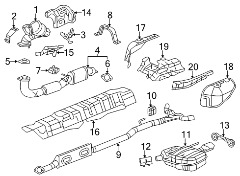 Shield, Catalytic Converter, Passenger Side Diagram for 55562311