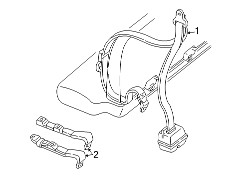 2002 GMC Safari Rear Seat Belts Diagram 3 - Thumbnail