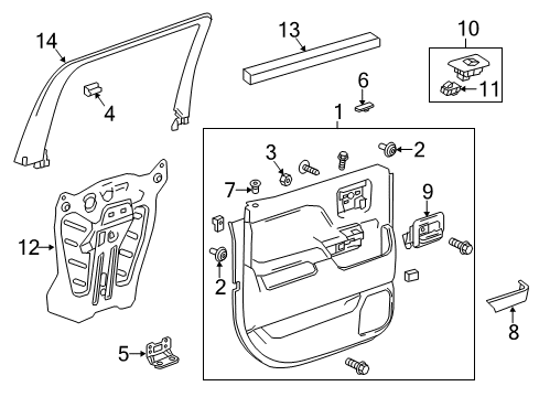 2016 Chevy Silverado 2500 HD Rear Door Diagram