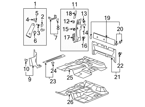 2009 Chevy Silverado 2500 HD Interior Trim - Cab Diagram 6 - Thumbnail
