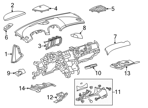 2014 Chevy Malibu Cluster & Switches, Instrument Panel Diagram 3 - Thumbnail