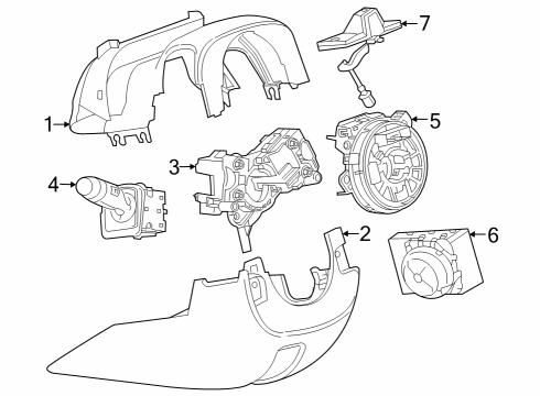 2023 GMC Sierra 1500 Shroud, Switches & Levers Diagram