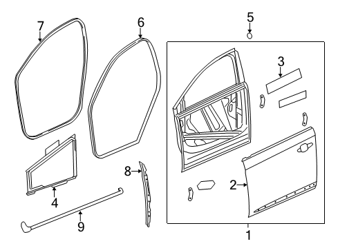 2019 Cadillac XTS Front Door Diagram