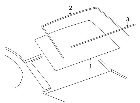 2006 Pontiac G6 Back Glass, Reveal Moldings Diagram