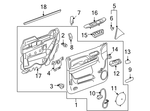 2008 Cadillac Escalade Lock Actuator, Front Passenger Side Diagram for 25876388