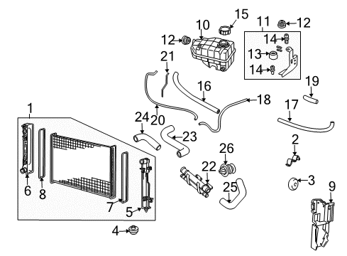 2004 Pontiac GTO Radiator Cap Diagram for 25713160