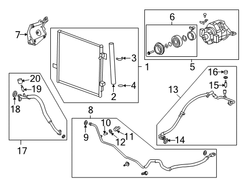 2009 Hummer H3 A/C Condenser, Compressor & Lines Diagram