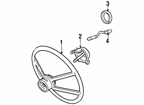 1994 GMC C3500 Steering Column, Steering Wheel & Trim Diagram