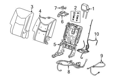 2020 Chevy Traverse Rear Seat Components Diagram 1 - Thumbnail