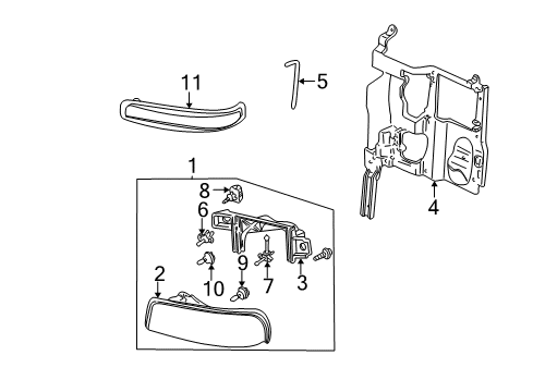 2001 Chevy Silverado 2500 HD Bulbs Diagram