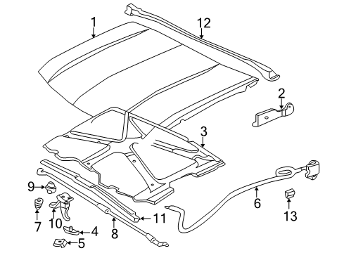 2000 GMC Jimmy Hood & Components Diagram