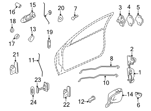 2005 Pontiac Grand Am Front Door - Lock & Hardware Diagram