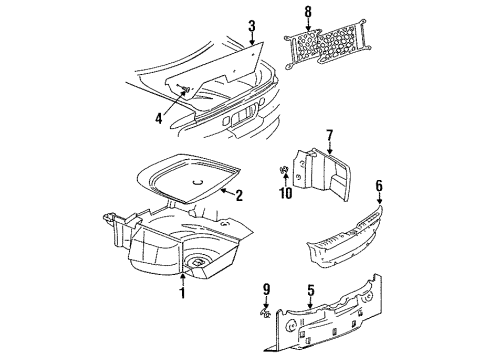 1997 Buick Riviera Interior Trim - Rear Body Diagram