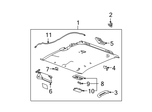 2004 GMC Canyon Grip Handle Diagram for 15134376