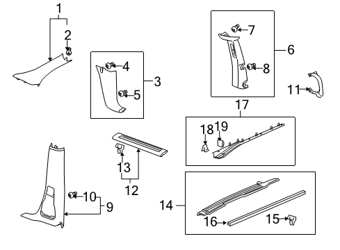 2005 Pontiac Montana Assist Strap, Gray, Driver Side Diagram for 10365688
