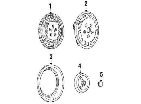 1985 Pontiac Grand Am Wheel Cover Diagram for 22535802