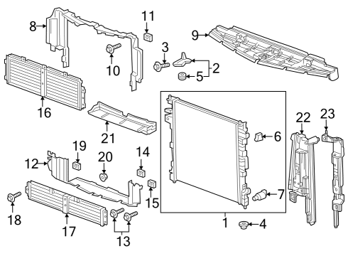 2023 Chevy Traverse Radiator Diagram for 86801855