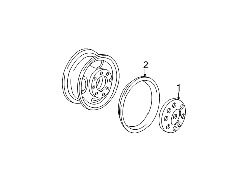 1999 GMC C3500 Wheel Covers & Trim Diagram