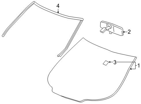 2005 Saturn Relay Windshield Glass, Reveal Moldings Diagram