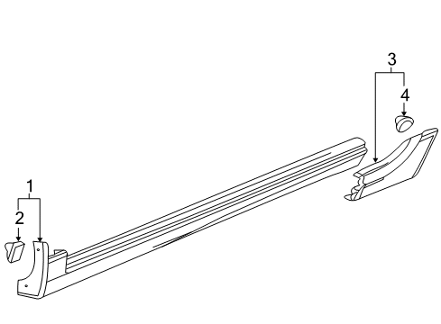 2012 Cadillac SRX Exterior Trim - Pillars, Rocker & Floor Diagram