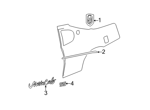 2004 Chevy Monte Carlo Exterior Trim - Quarter Panel Diagram