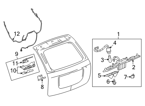 2008 Pontiac Torrent Handle, Outside, Rear Diagram for 15285069