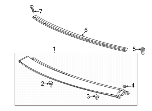 2022 Chevy Corvette Exterior Trim - Roof Diagram