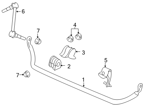 2009 Pontiac G8 Stabilizer Bar & Components - Front Diagram