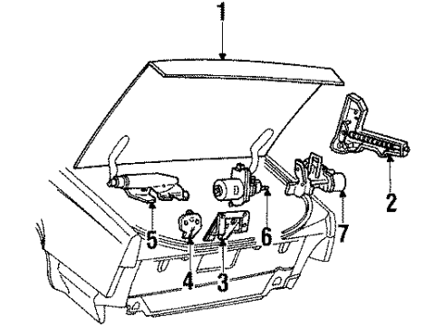 1986 Buick Riviera Hinge, Passenger Side Diagram for 20686292
