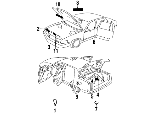 1998 Cadillac DeVille Information Labels Diagram