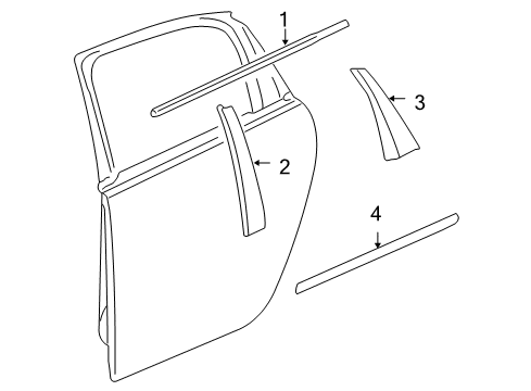 2007 Chevy Impala Exterior Trim - Rear Door Diagram
