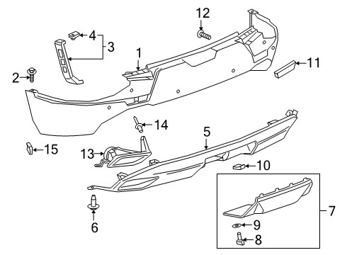 2024 Chevy Blazer Bumper Cover, Rear Lower Diagram for 85642886