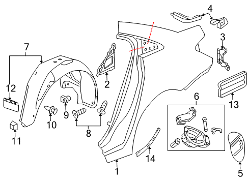 2017 Buick Verano Quarter Panel & Components Diagram