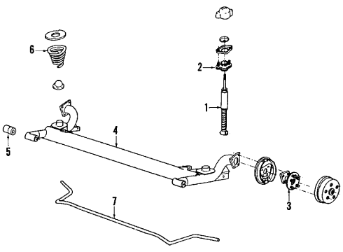 1991 Chevy Corsica Axle Assembly, Rear Diagram for 22567478