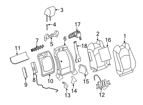 2014 Chevy Traverse Front Seat Components Diagram 4 - Thumbnail