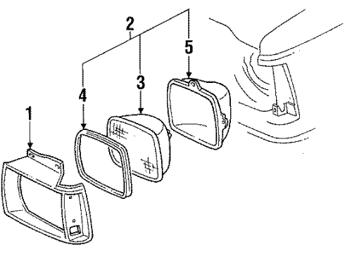 1990 GMC S15 Jimmy Headlamps Diagram