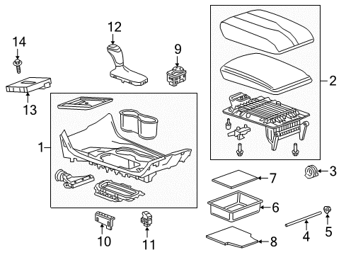 2023 Chevy Traverse Center Console Diagram