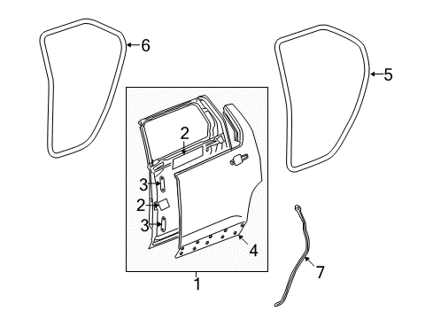 2012 GMC Terrain Door Weatherstrip, Passenger Side Diagram for 23282068