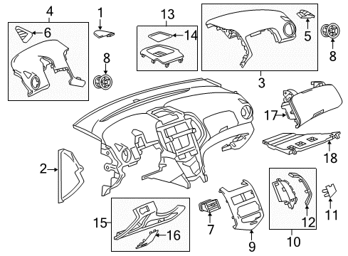 2014 Chevy Sonic Upper Trim Panel, Black Diagram for 95244308