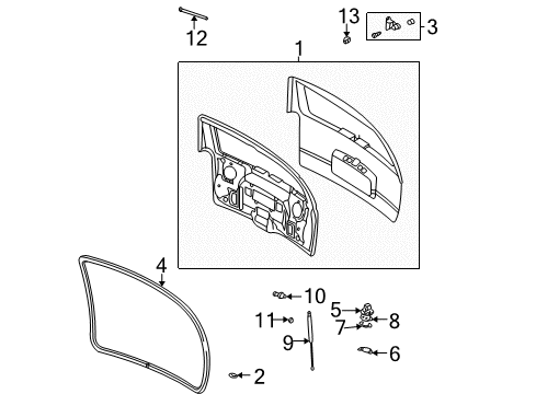2004 Chevy Trailblazer Gate & Hardware Diagram